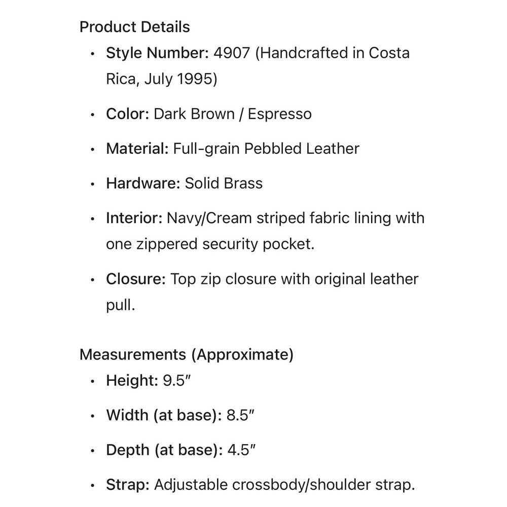 Vintage Coach Sonoma Small‎ Bucket Bag Espresso Pebbled Leather 4907 1995 - Picture 16 of 16